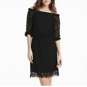 WHBM Black Lace Cocktail Dress Sz 8 EUC